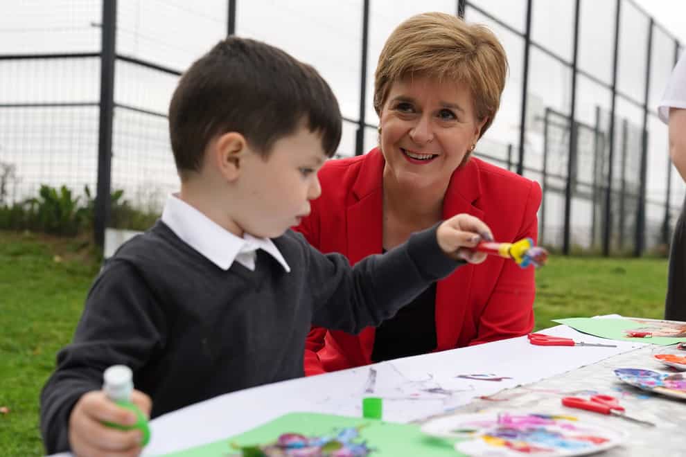 Nicola Sturgeon said her ‘firm intention’ was to increase the Scottish Child Payment ‘sooner rather than later’ (Andrew Milligan/PA)
