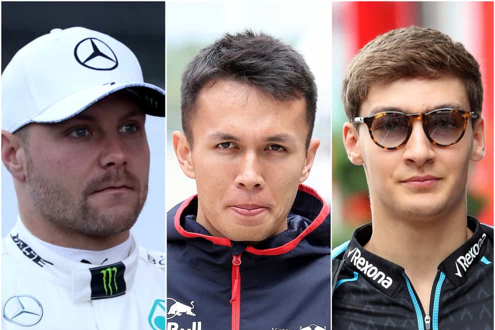 Valtteri Bottas (left), Alex Albon and George Russell has all signed deals with different teams for 2022 (Martin Rickett/David Davies/PA)