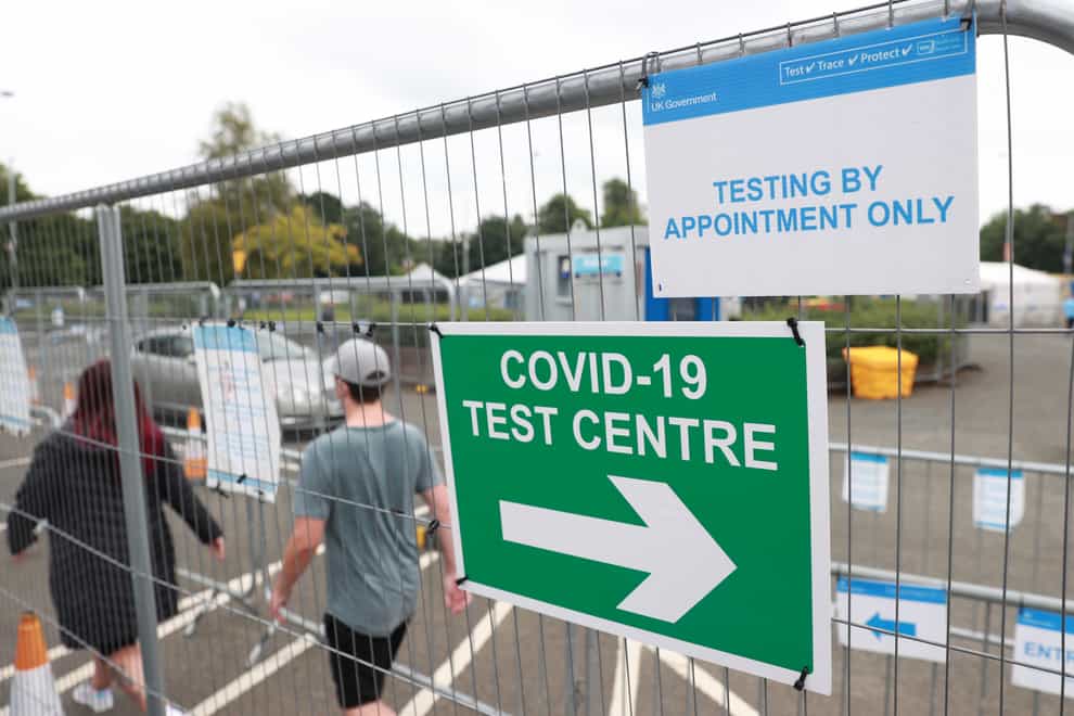 A Covid-19 testing centre in Lisburn, Northern Ireland (Liam McBurney/PA)