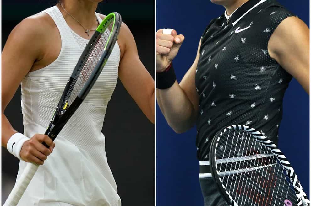Maria Sakkari and Emma Raducanu will face off in a US Open semi-final on Friday (Adam Davy/Nigel French/PA)