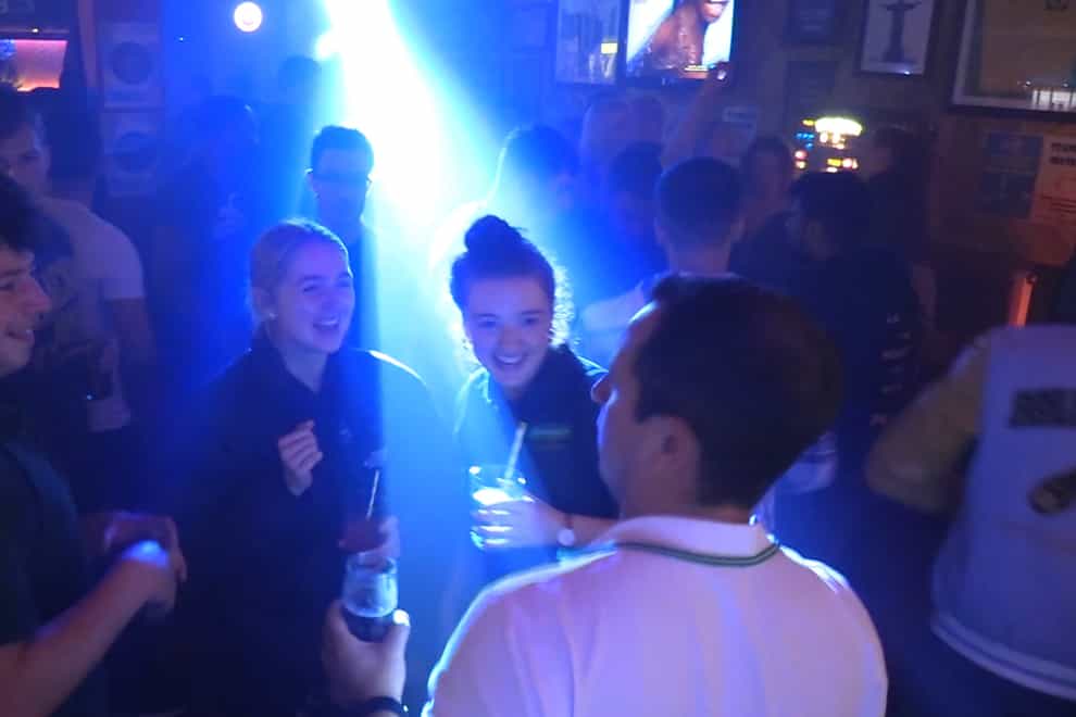 Revellers enjoy themselves at Boteca do Brasil nightclub in Glasgow (PA)