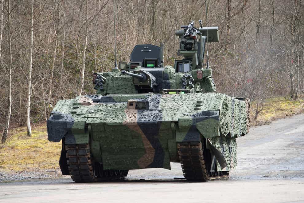 The Ajax armoured fighting vehicle (Andrew Linnett/PA)