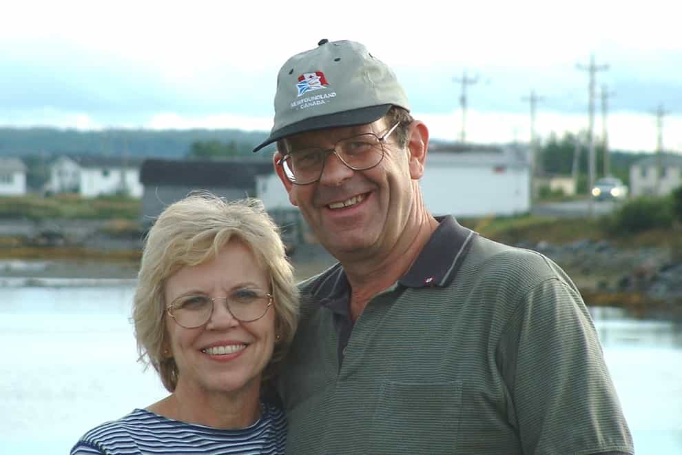 Diane and Nick on honeymoon in Gander in 2002 (Nick and Diane Marson/PA)