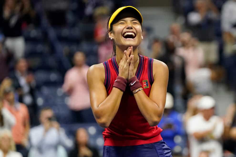 Emma Raducanu beat Maria Sakkari to reach the US Open final (Frank Franklin II/AP)