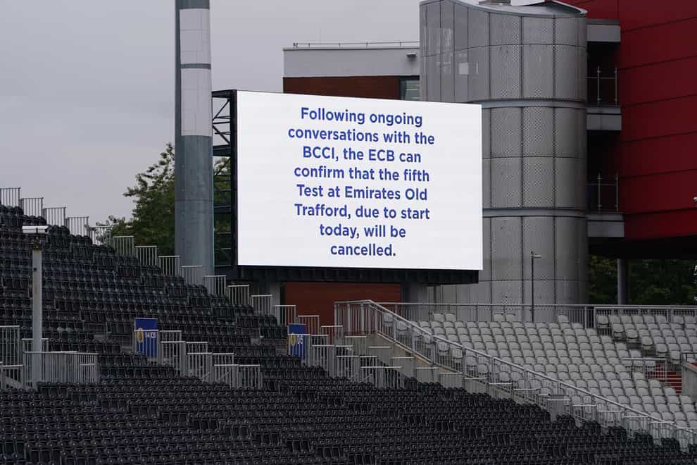 A view of a message displayed at Emirates Old Trafford (PA)