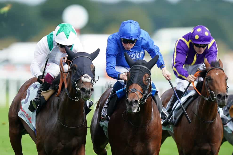 Noble Truth (centre) wins the Cazoo Flying Scotsman Stakes at Doncaster (Mike Egerton/PA)