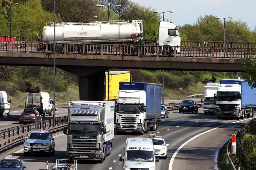The DfT said up to 50,000 more HGV driving tests would be made available (PA)