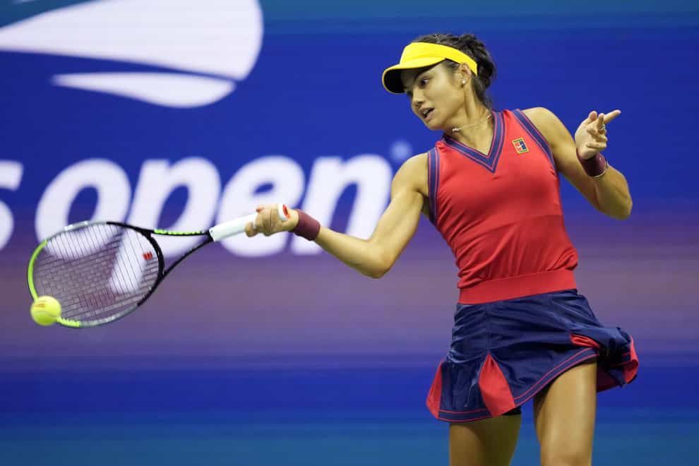 Emma Raducanu in action against Greece’s Maria Sakkari during the women’s semi-final of the US Open (ZUMA/PA)