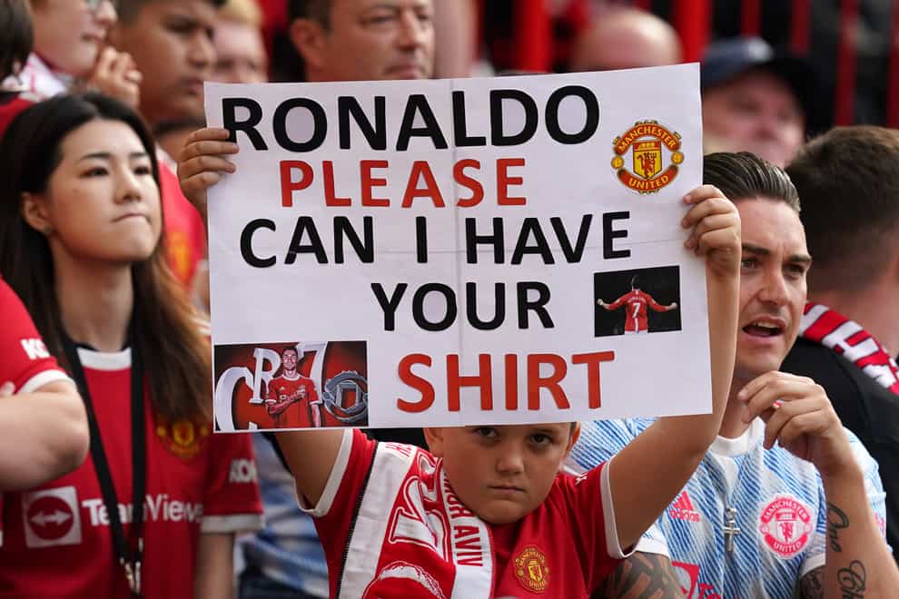 Cristiano Ronaldo fans at Old Trafford.