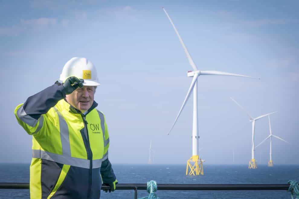 Prime Minister Boris Johnson has promised to nearly quadruple offshore wind by 2030 (Jane Barlow/PA)