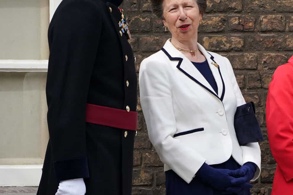 The Princess Royal speaks to the Governor of the Tower of London (PA)