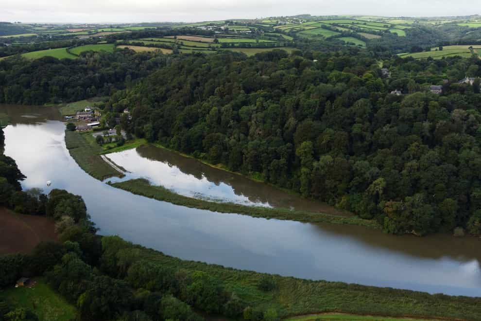 Aerial photo of the successfully flooded site Credit (Steve Haywood/National Trust/PA)
