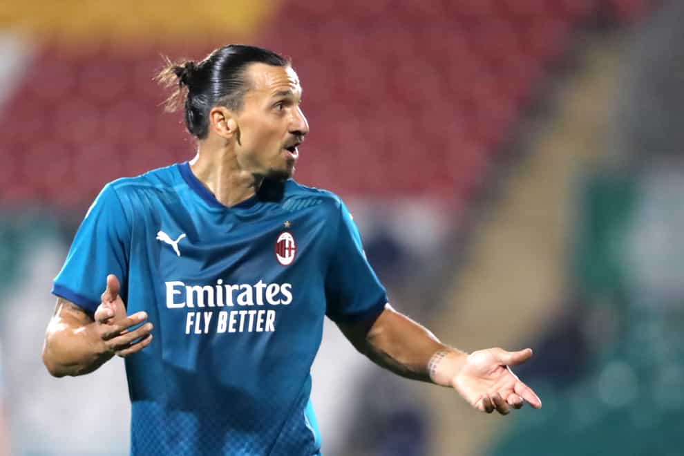 Zlatan Ibrahimovic will miss AC Milan’s Champions League return at Liverpool because of injury (Niall Carson/PA)