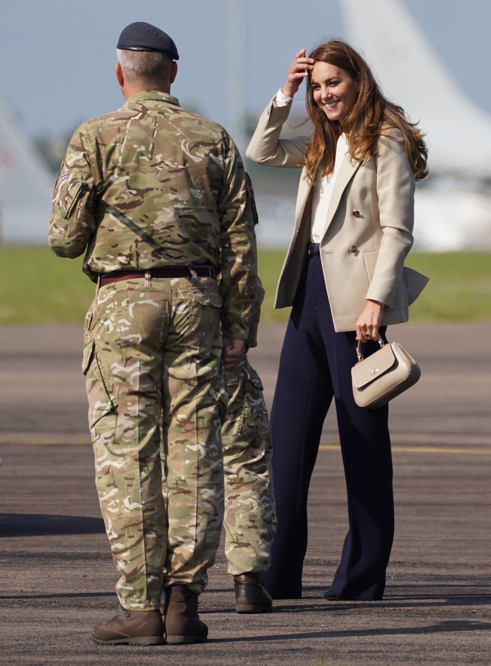 The Duchess of Cambridge arrives for a visit to RAF Brize Norton (Steve Parsons/PA)
