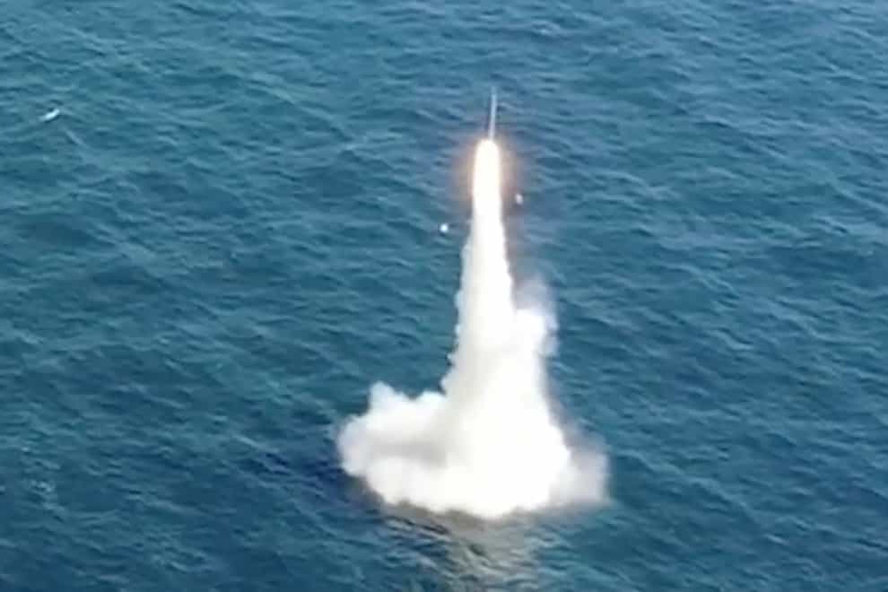 South Korea test-fires its first underwater-launched ballistic missile (South Korea Defense Ministry via AP)