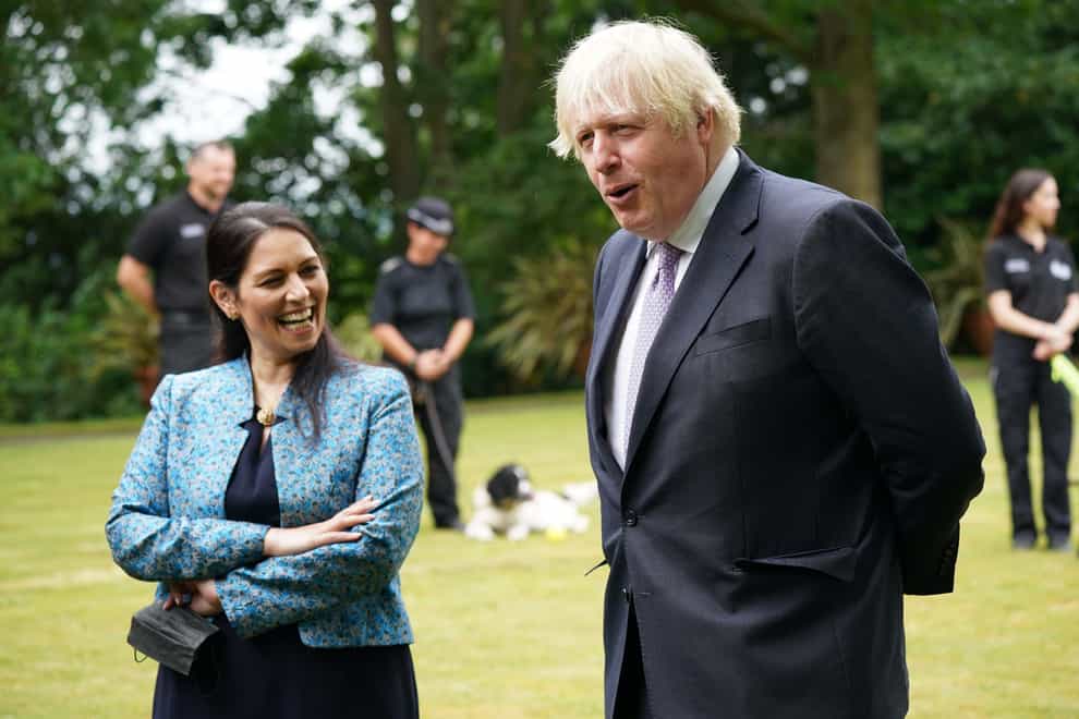 Prime Minister Boris Johnson and Home Secretary Priti Patel (Yui Mok/PA)