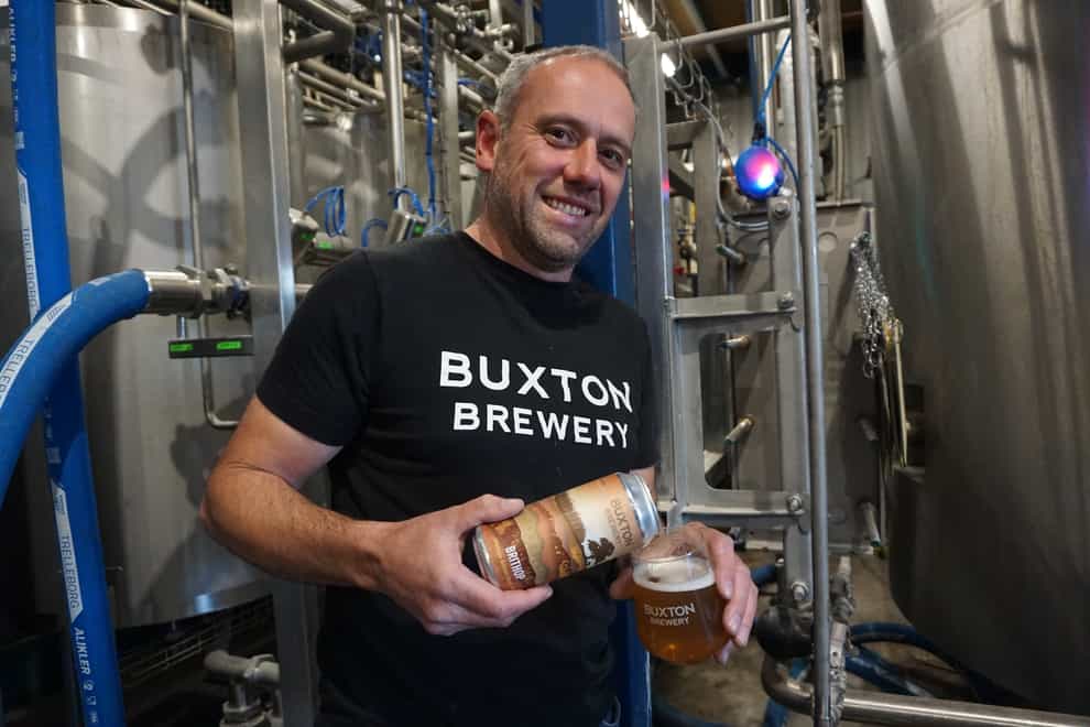 Geoff Quinn, the MD of Buxton Brewery, which has teamed up with a Worcestershire-based hop grower to produce an “all-British” hop IPA. (Credit: Tesco/PA)