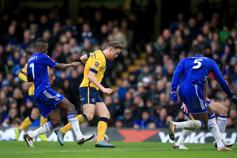 Kevin van Veen in action against Chelsea (Nick Potts/PA)