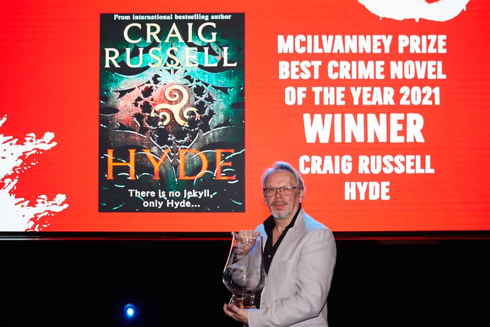 Craig Russell, winner of the McIlvanney Prize, in the The Albert Halls at Bloody Scotland, Scotland’s International Crime Writing Festival (Paul Reich/PA)