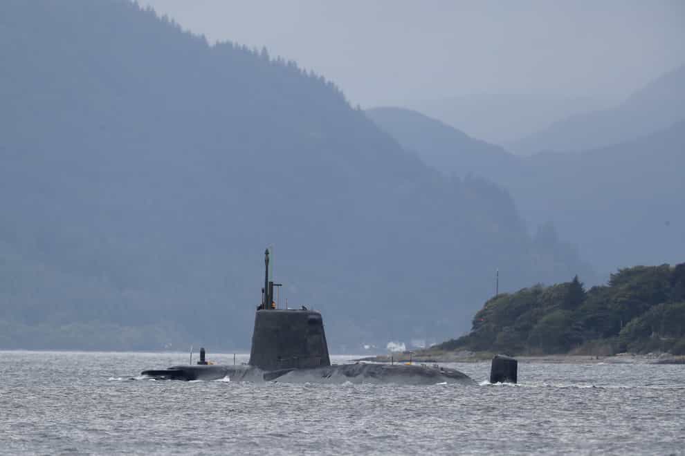 A Royal Navy Astute-class nuclear-powered attack submarine (Andrew Milligan/PA)