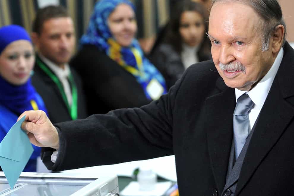 Former Algerian President Abdelaziz Bouteflika, seen here in 2012, has died (Anis Belghoul/AP)