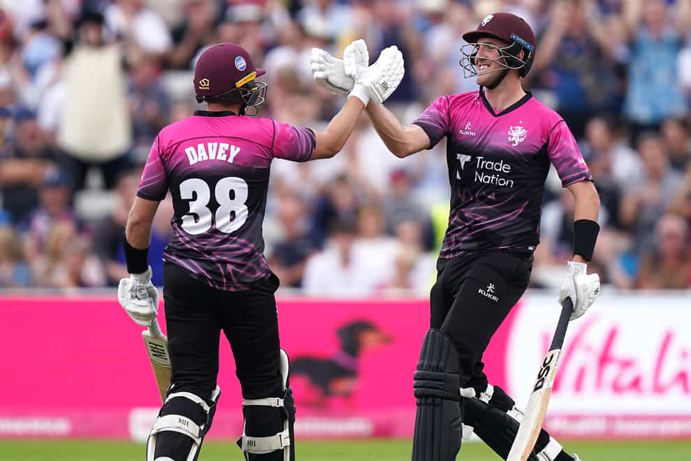 Somerset’s Josh Davey (left) and Craig Overton helped their side through to the final (Mike Egerton/PA)