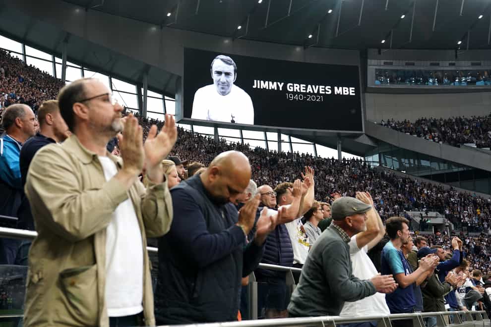 The football world remembered the great Jimmy Greaves after the death of the current all-time leading scorer in England’s top flight was confirmed on Sunday (Tim Goode/PA)