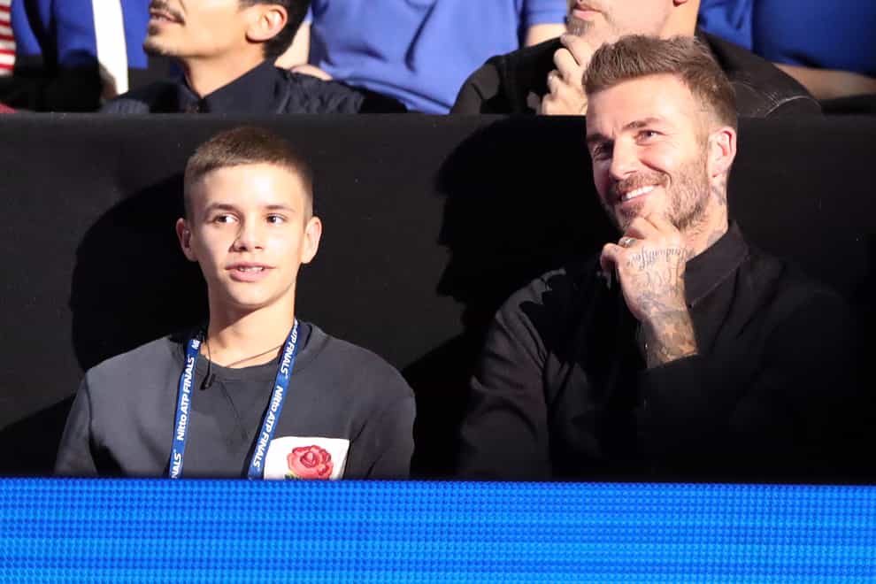 David Beckham’s son Romeo made his professional debut on Sunday night (John Walton/PA)