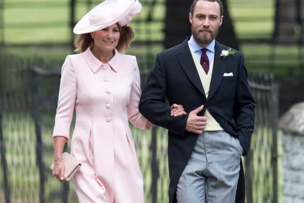 James Middleton with his mother Carole (Arthur Edwards/The Sun/PA)