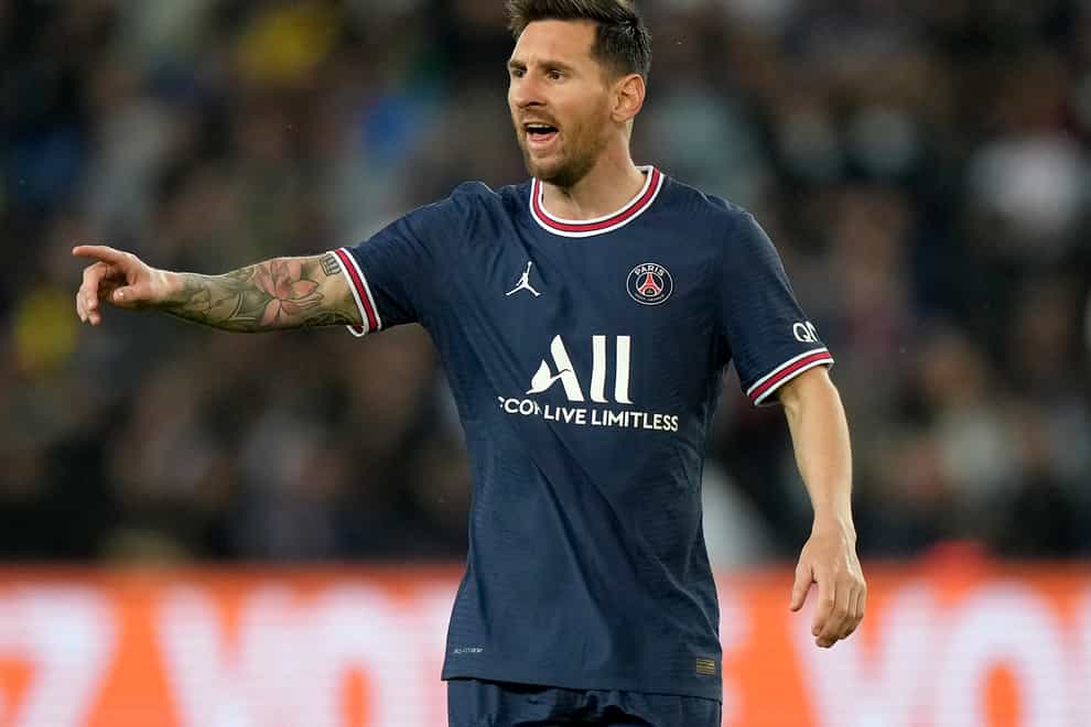 PSG’s Lionel Messi has been left out of the squad for the Ligue 1 trip to Metz (Francois Mori/AP/PA)