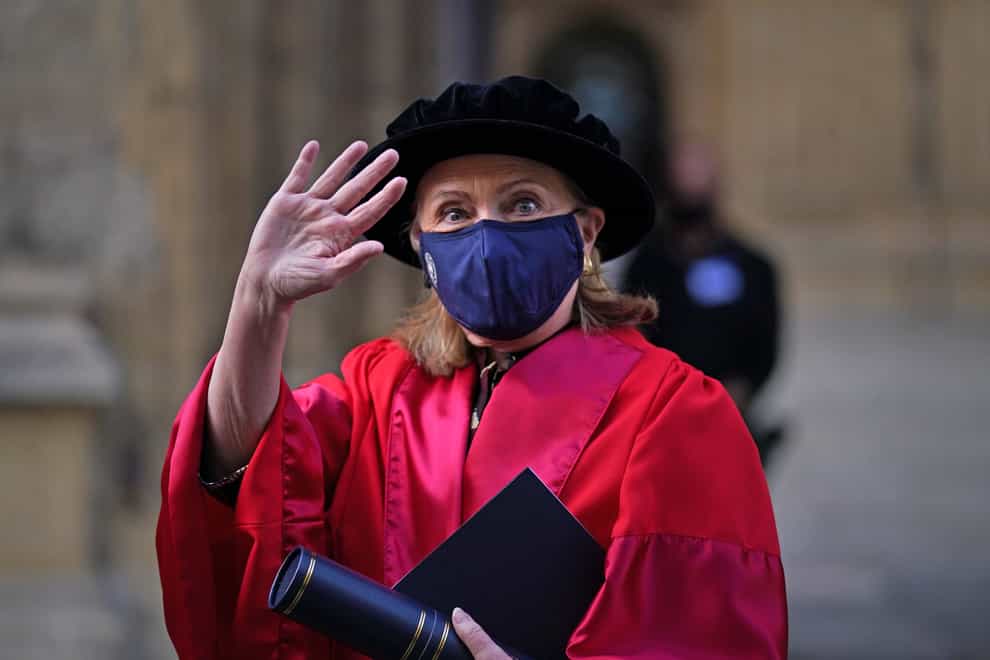 Former US secretary of state Hillary Clinton has received an honorary degree from Oxford University (Steve Parsons/PA)