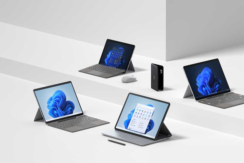 The new range of Microsoft Surface devices (Microsoft/PA)