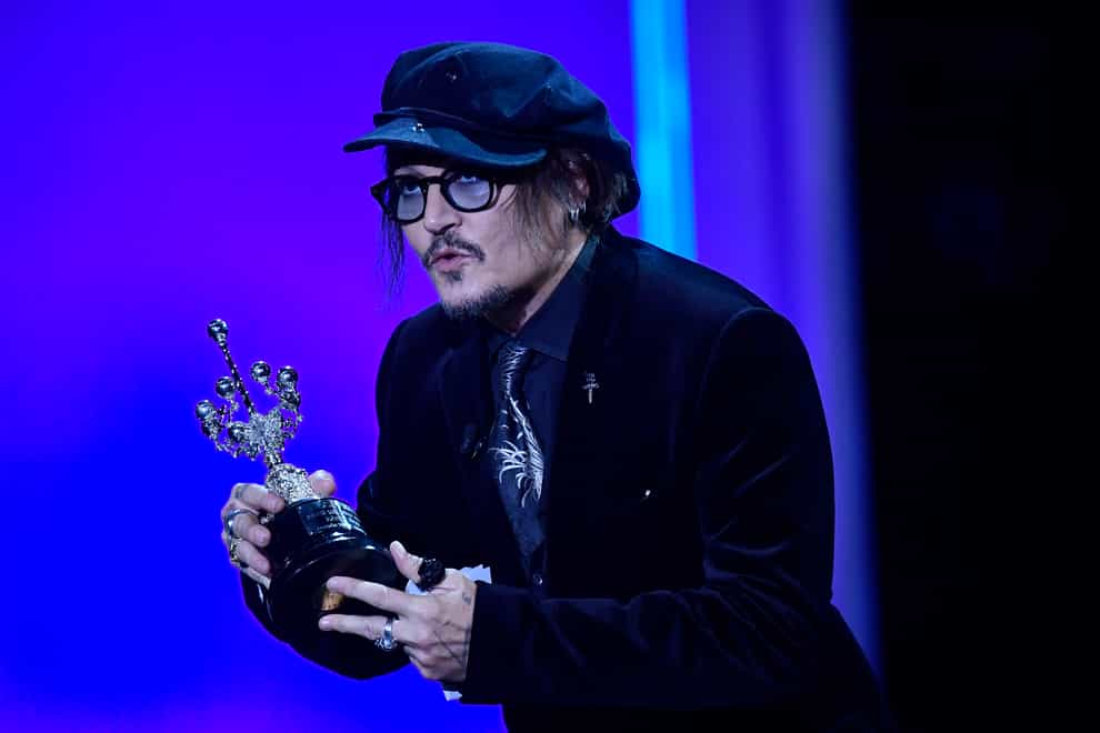 Johnny Depp receives the Donostia Award for his contribution to cinema (Alvaro Barrientos/AP)