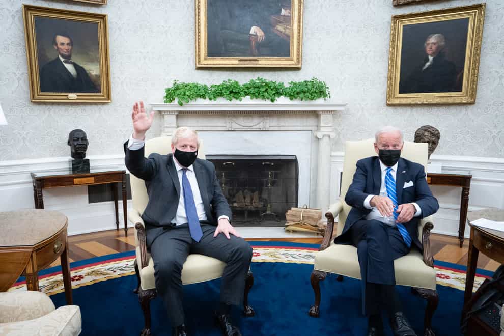 Boris Johnson meets Joe Biden in the Oval Office (Stefan Rousseau/PA)
