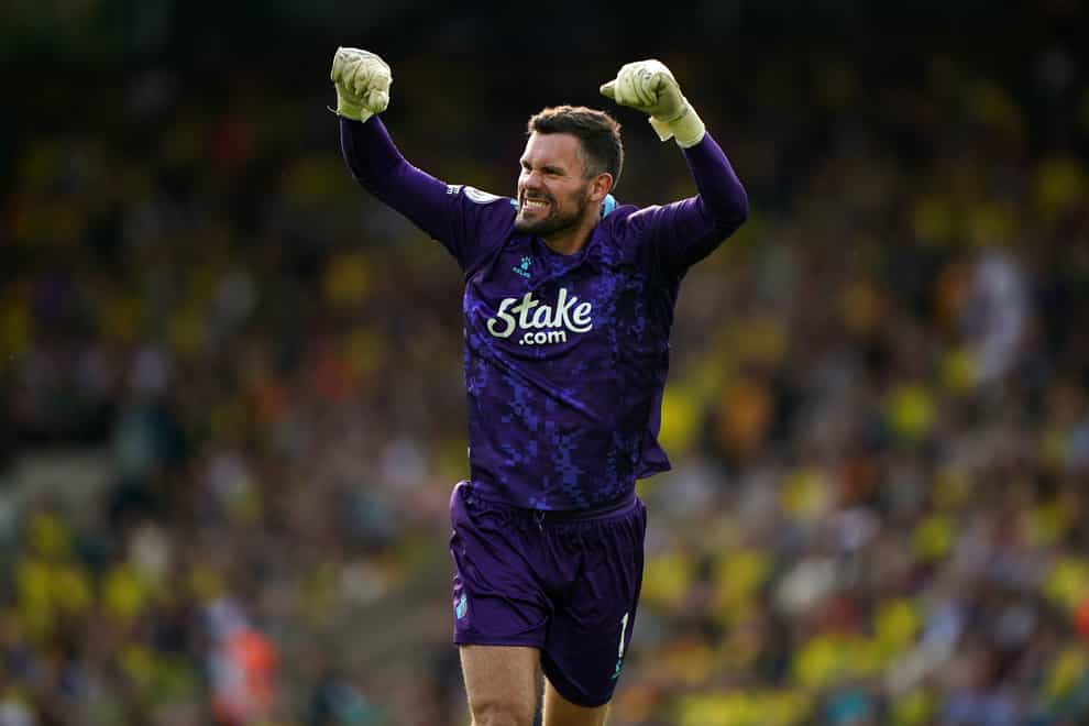 Ben Foster celebrates during Watford’s win at Norwich last weekend (Joe Giddens/PA)