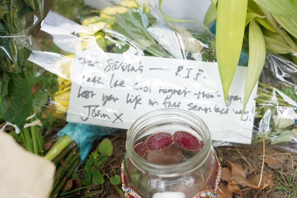 Tributes have been left at the scene of Sabina Nessa’s murder (PA)