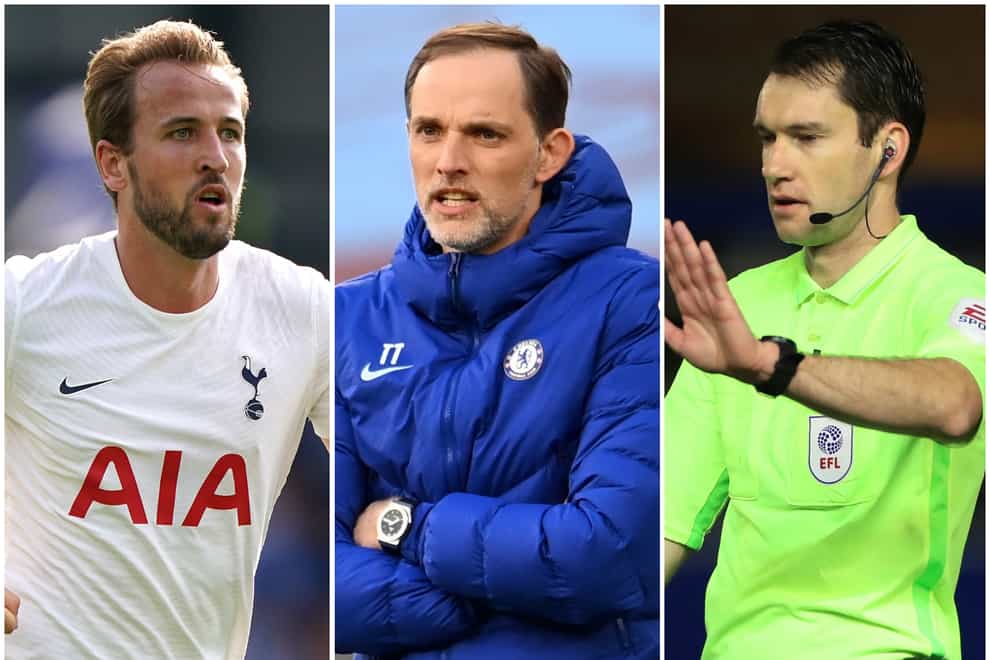 Harry Kane and Thomas Tuchel will be aiming to be on the winning side this weekend as Jarred Gillett makes history. (Adam Davy/PA/Andy Rain/PA/Mike Egerton/PA)