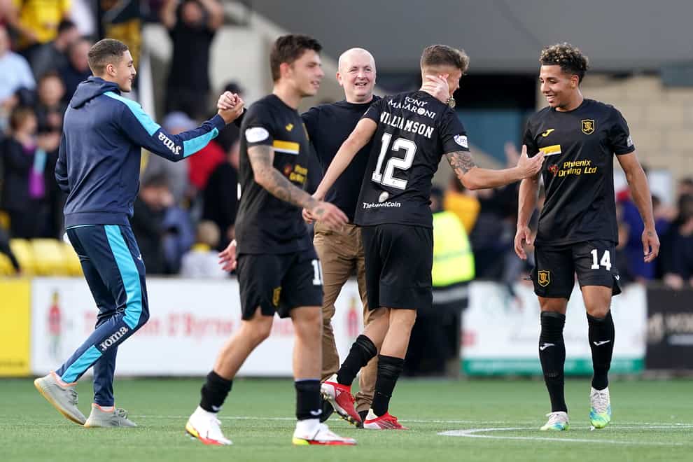 Adam Lewis pictured after Livingston’s win over Celtic (Andrew Milligan/PA)