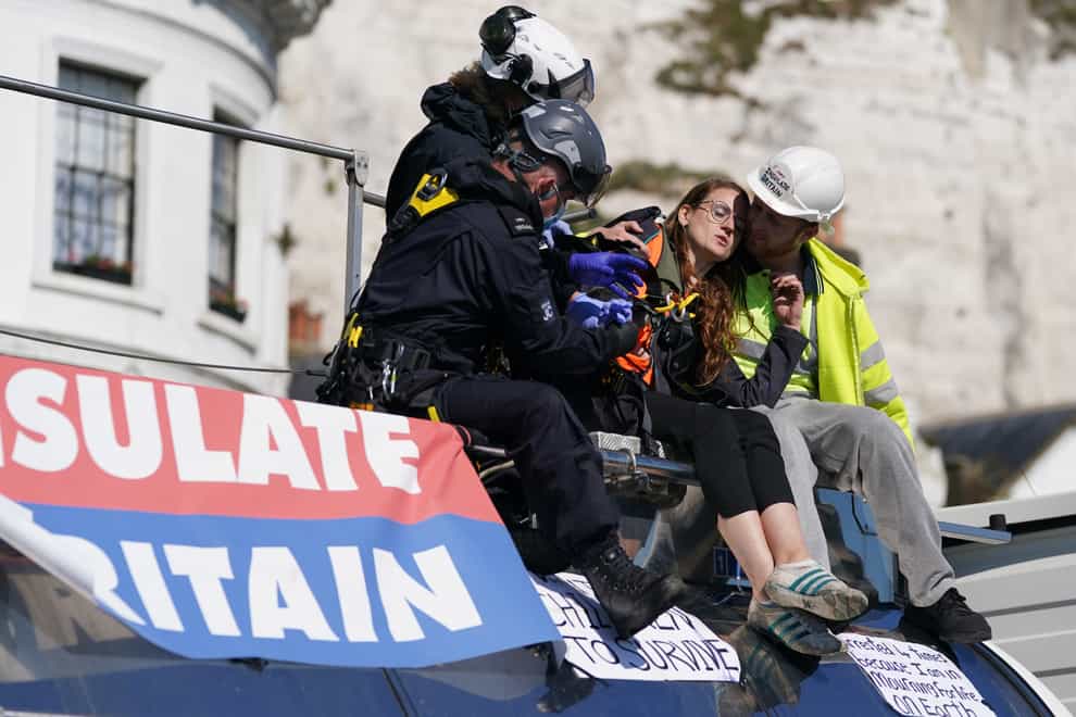 The Government is seeking a new injunction after climate protesters blocked the Port of Dover, Transport Secretary Grant Shapps said (Gareth Fuller/PA)