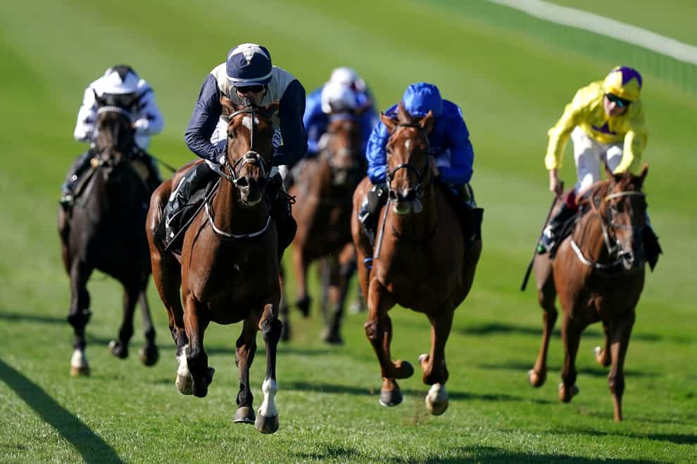 Forbearance (left) winning the Unibet Princess Royal Stakes at Newmarket (Mike Egerton/PA)