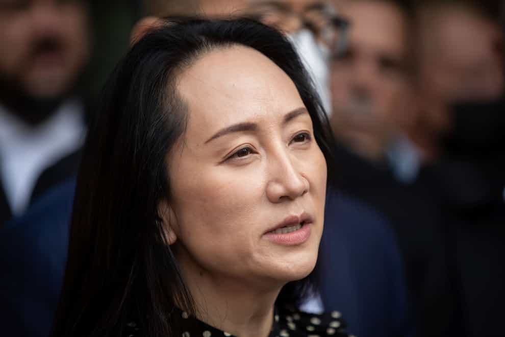 Two Canadians detained in China on spying charges have been released from prison and flown out of the country hours after a top executive, Meng Wanzhou, picture, of Chinese communications giant Huawei Technologies resolved criminal charges against her in a deal with the US (Darryl Dyck/The Canadian Press/AP)