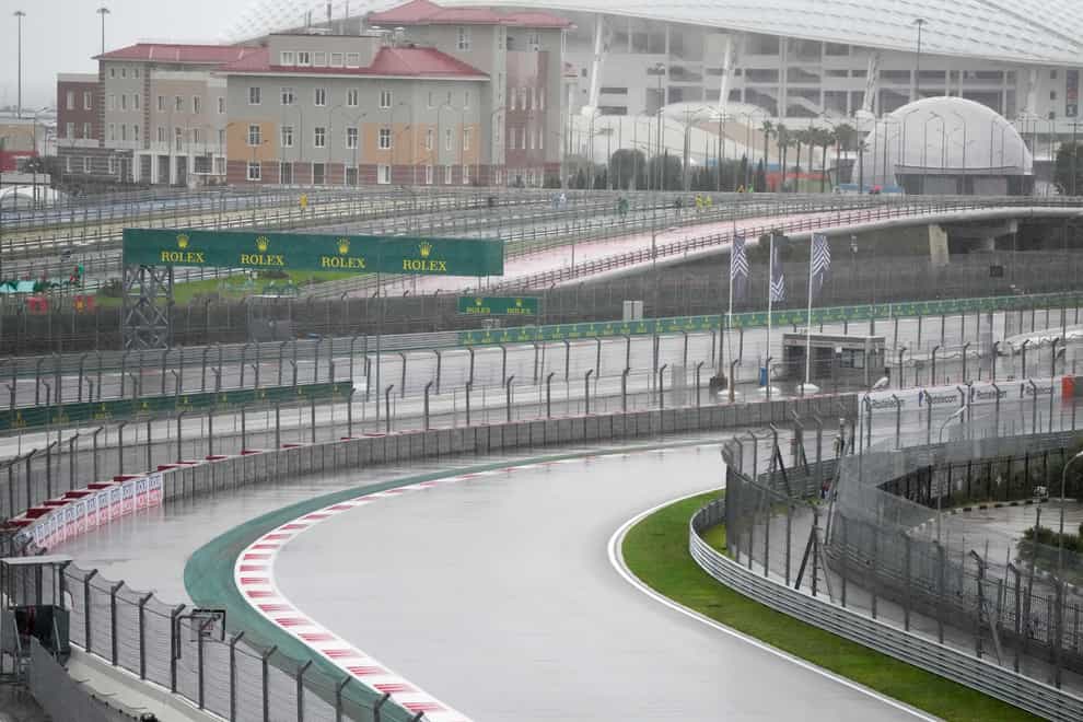 Rain put paid to the final practice session at the Russian Grand Prix (Sergei Grits/AP).