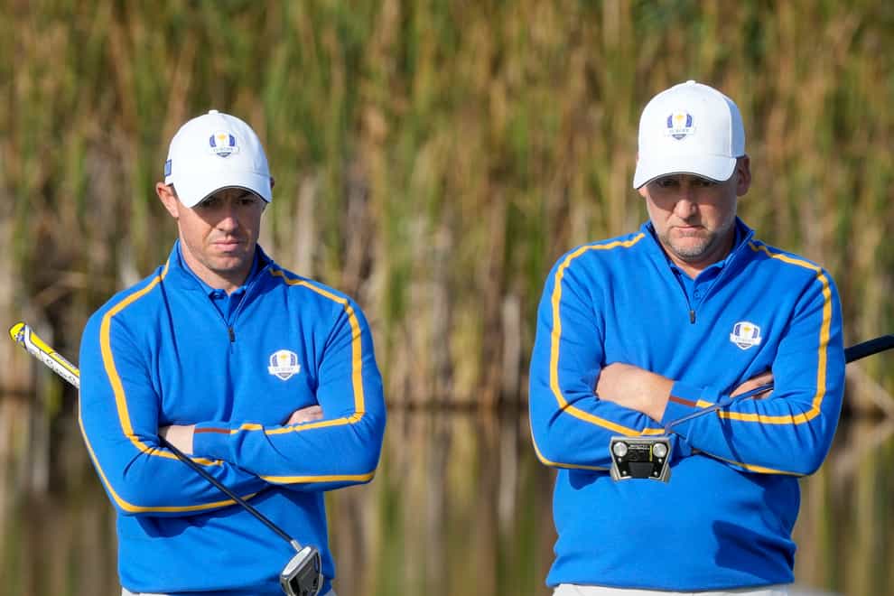 Rory McIlroy and Ian Poulter sat out the foursomes session on day two of the 43rd Ryder Cup at Whistling Straits (Charlie Neibergall/AP)