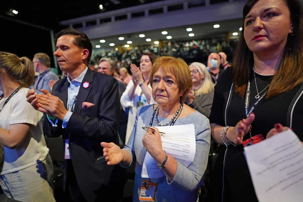 Dame Margaret Hodge (centre) during the Labour Party conference in Brighton (Stefan Rousseau/PA)