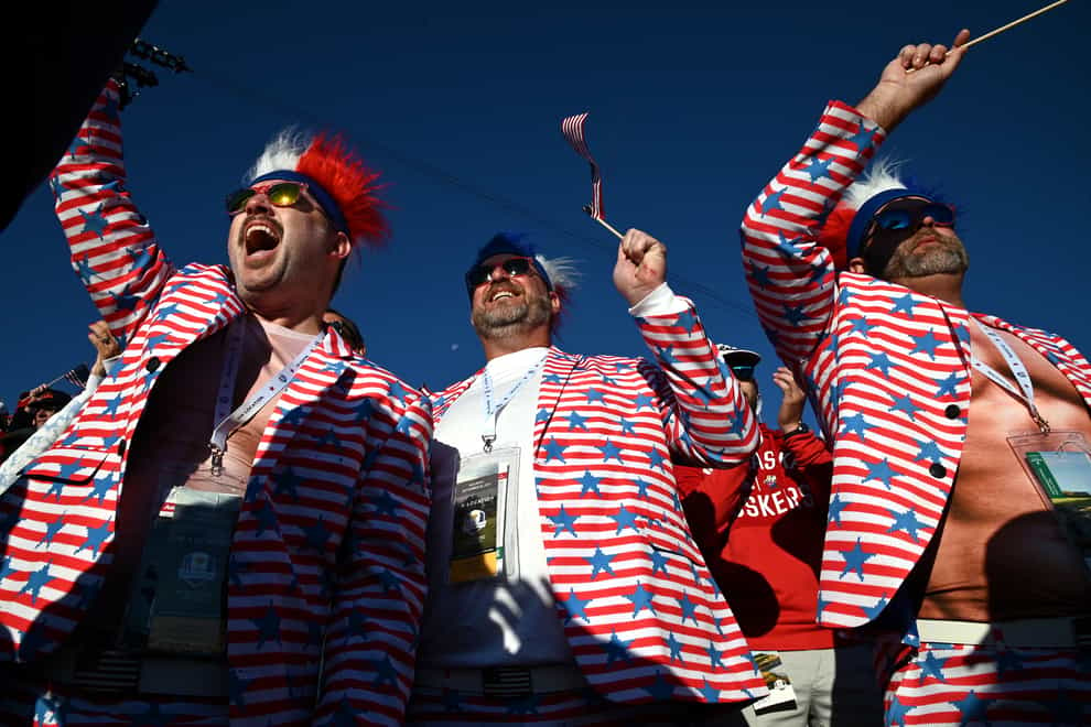 USA fans had plenty to cheer at the Ryder Cup (Anthony Behar/PA)