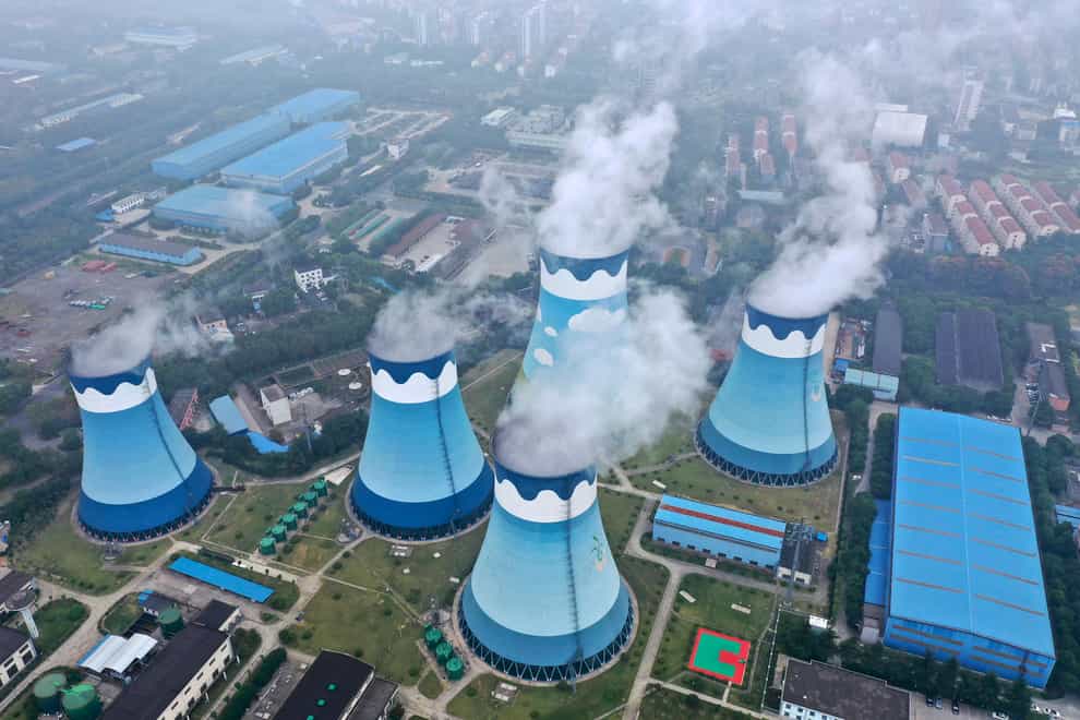 Cooling towers at a coal-fired power station in Nanjing in east China’s Jiangsu province (Chinatopix via AP)