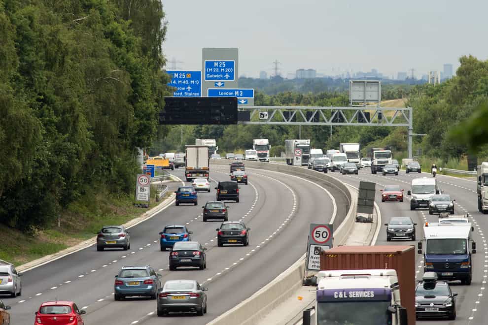Vehicles on a smart motorway (Steve Parsons/PA)