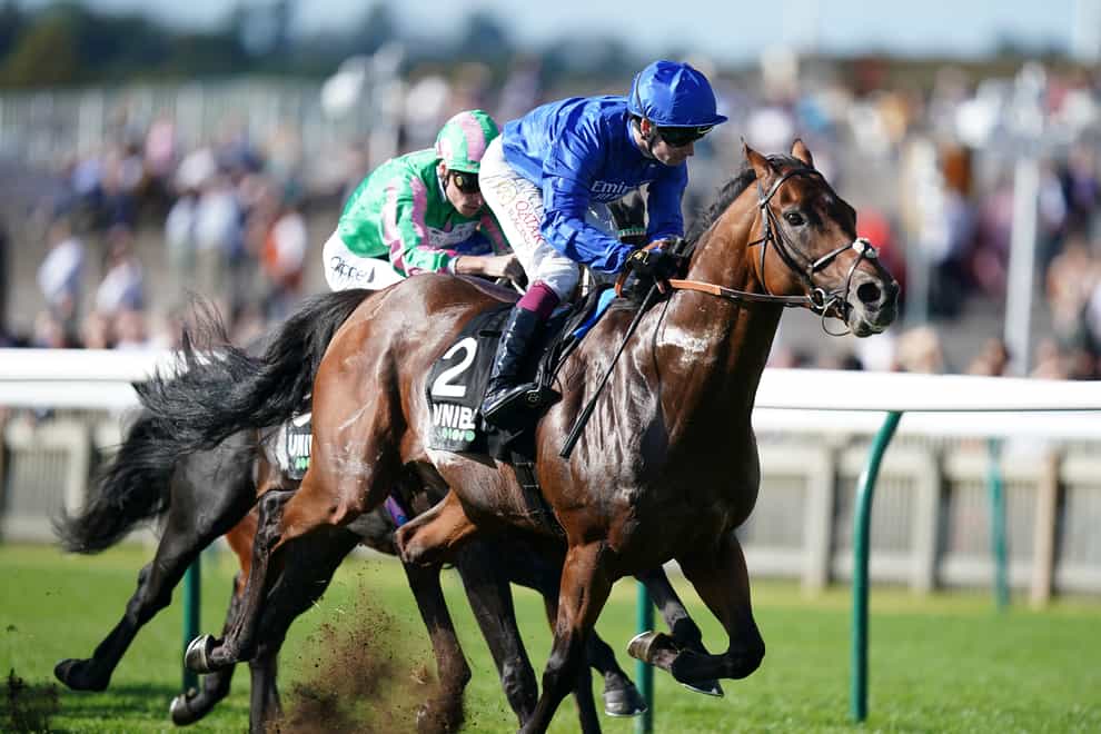 Benbatl winning the Joel Stakes for a second time at Newmarket (Mike Egerton/PA)