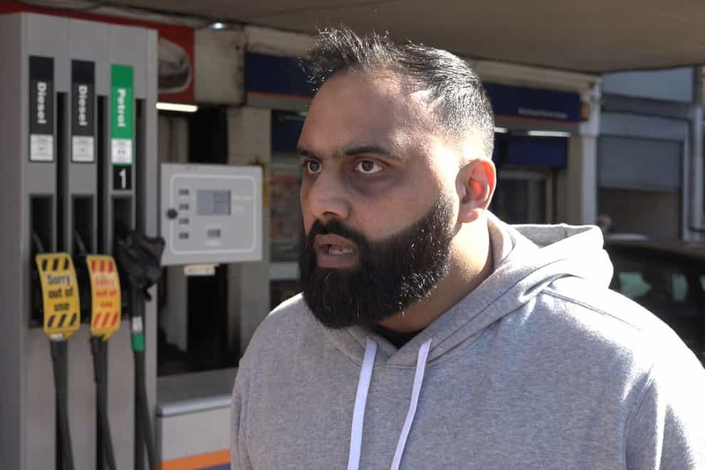 Yasser Ahmed at West Drayton petrol station (PA Video)