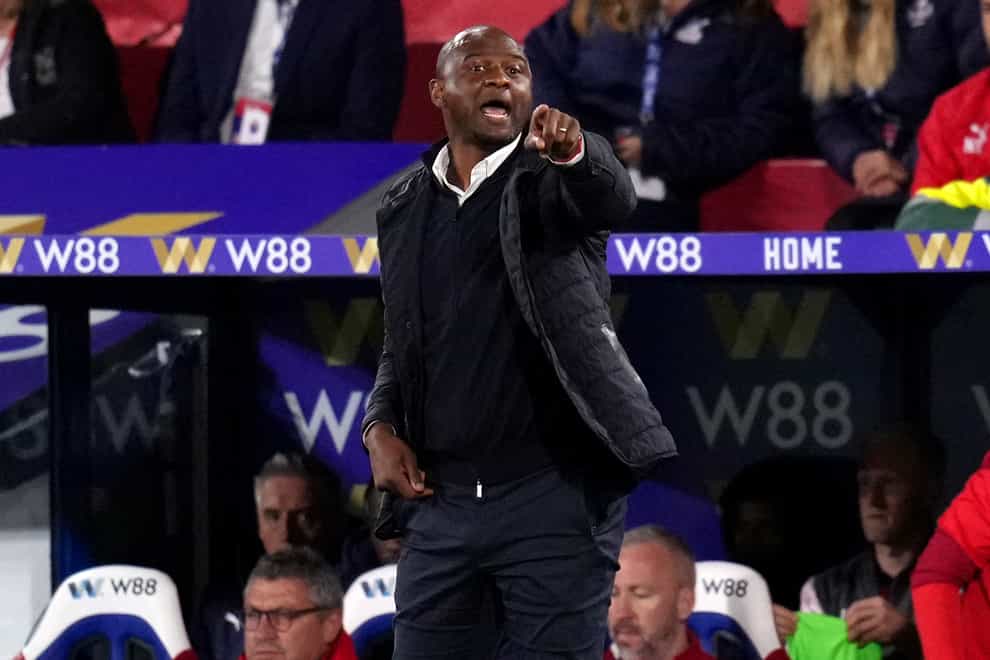 Patrick Vieira has changed Crystal Palace’s style but they have only won once under Roy Hodgson’s successor (John Walton/PA)